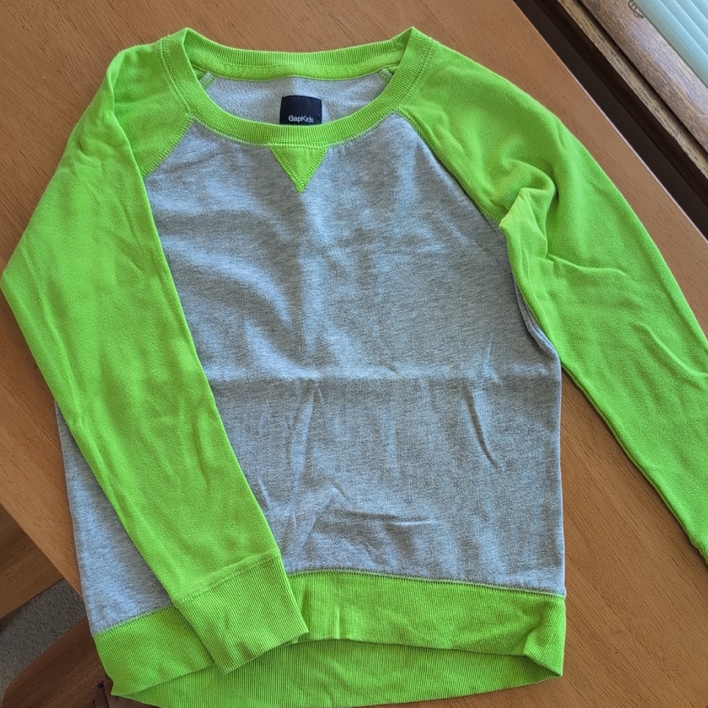 GAP Lime Green and Gray Long Sleeve Tee